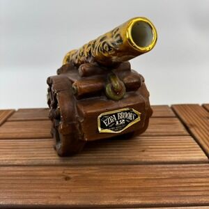 Ezra Brooks 12 Year Old Whiskey Decanter Ceramic Cannon Empty No Cork